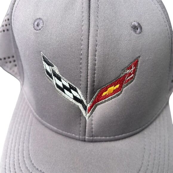 OC Sports Corvette Stingray Embroidered Cap Gray Flex Band Mid-Profile Hat L/XL - Picture 7 of 9